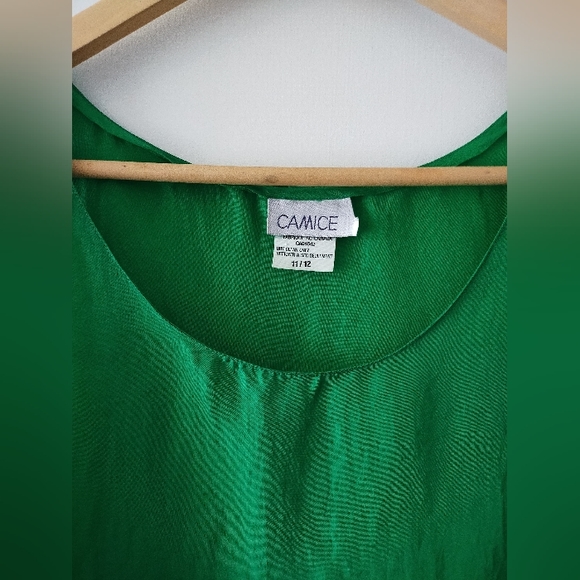 Green silk cami - Picture 2 of 4